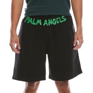 Palm Angels Mens  Seasonal Logo Sweatshort, Black